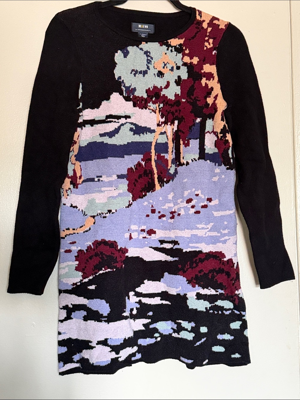 Maeve by Anthropologie XS Scenic Jacquard Crewneck Sweater